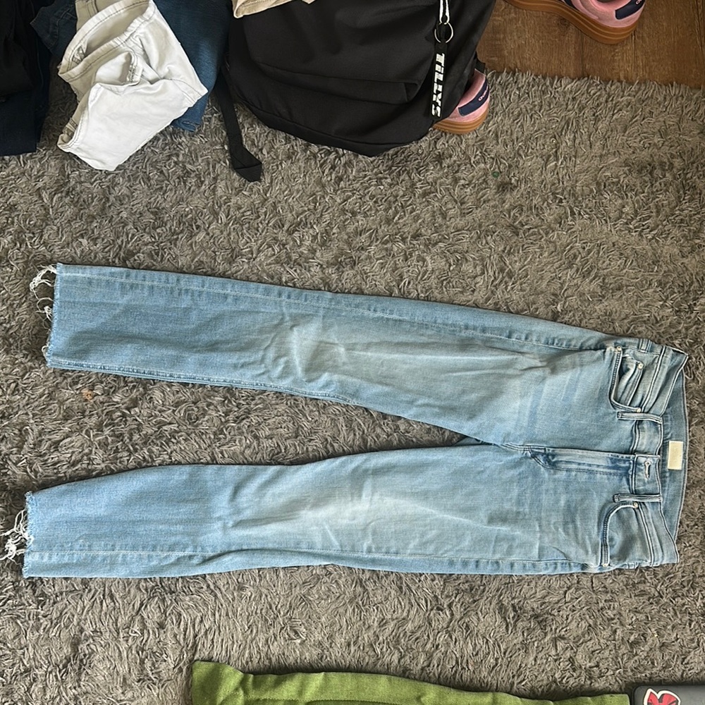 MOTHER Light Blue Ankle & Cropped Jeans